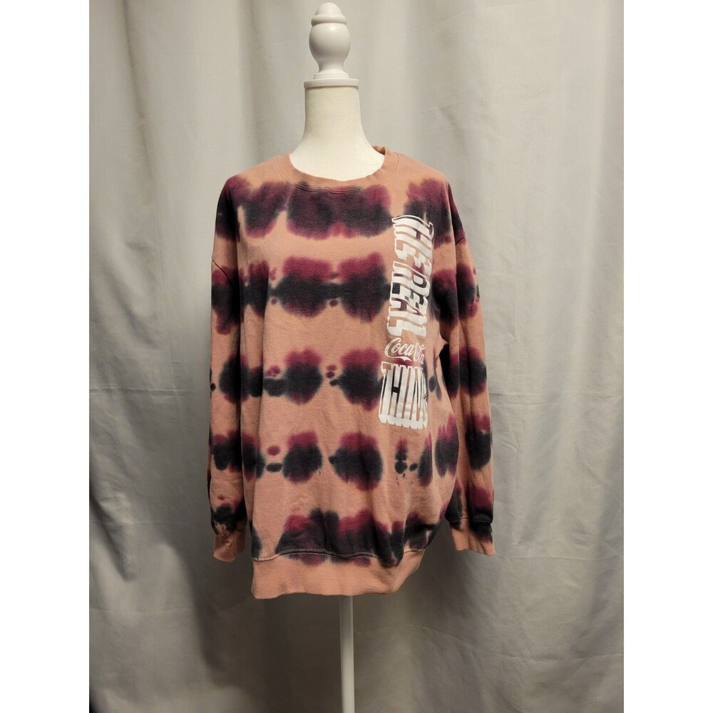 Coca-Cola Sweatshirt Womens XL Tie Dyed Pull Over Double Sided